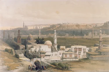 El Cairo desde la Puerta de Citizenib, mirando hacia el Desierto de Suez, de Egipto y Nubia, Vol.3